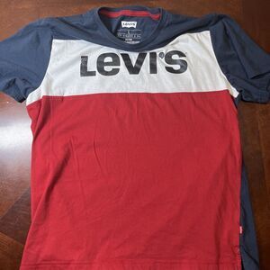 Levi's Logo Classic T-Shirt Mens Multicolor Red White Blue Logo Size Large